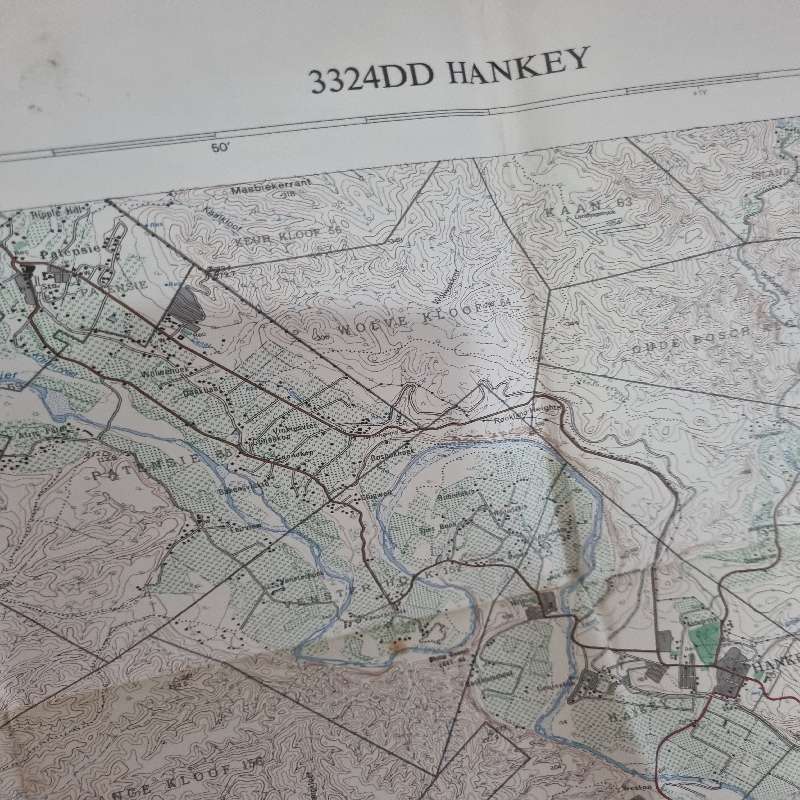 Vintage Hankey Topographical Map - Scale 1:50 000 - 3324 Hankey