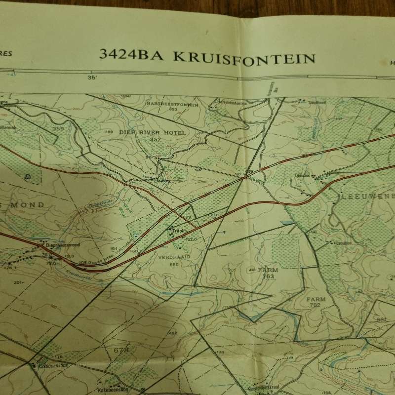 Vintage Kruisfontein Topographical Map - Scale 1:50 000 - 3424BA Kruisfontein