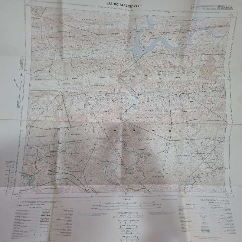 Vintage Matjiesvlei Topographical Map - Scale 1:50 000 - 3321BC Matjiesvlei