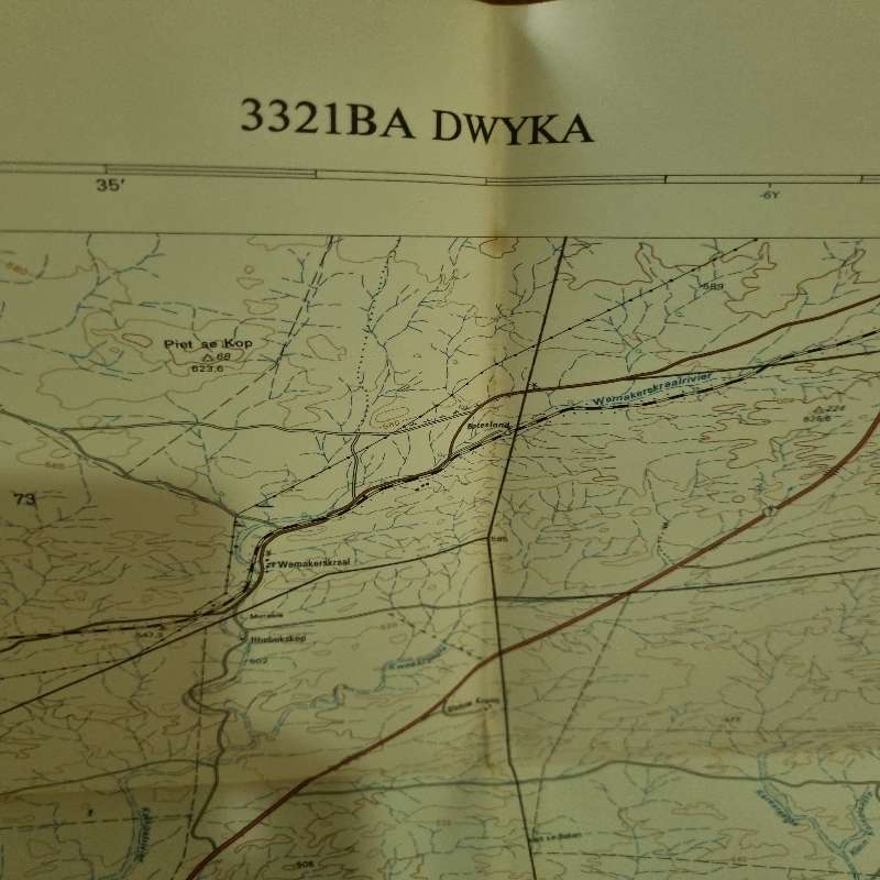 Vintage Dwyka Topographical Map - Scale 1:50 000 - 3321BA Dwyka