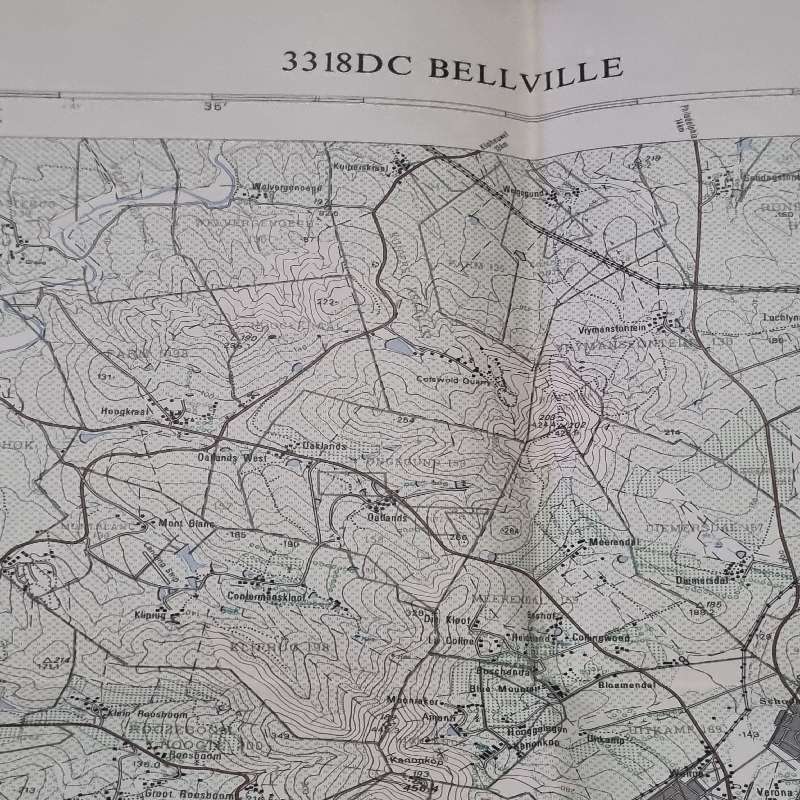 Vintage Bellville Topographical Map - Scale 1:50 000 - 3318DC Bellville