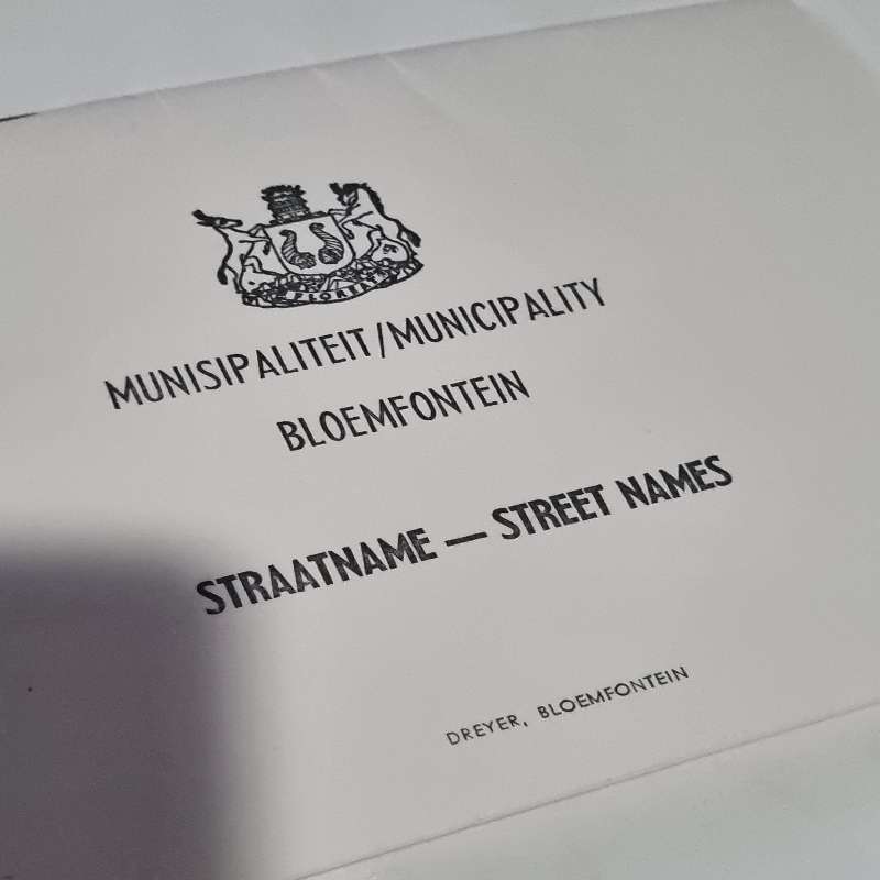 Vintage Street Plan of Bloemfontein
