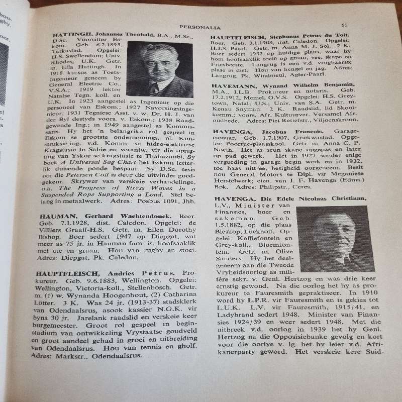 Die Afrikaner Familienaamboek en Personalia - 1955