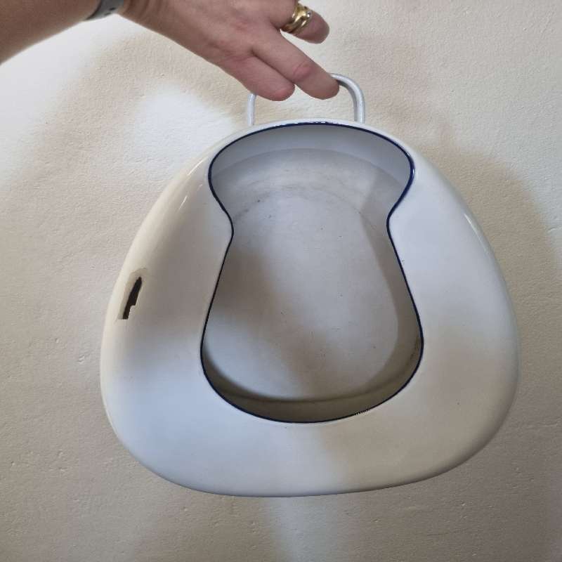 Vintage Enamel Bed Pan - Kockums - Sweden