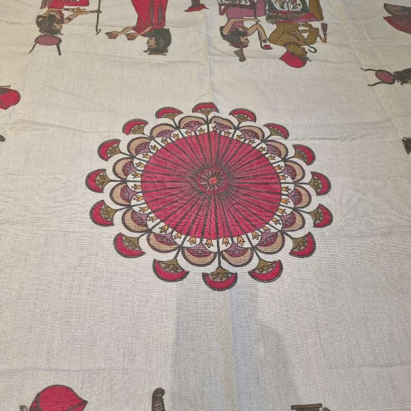 Vintage Tablecloth with Egyptian detail - 1.3m x 1.3m
