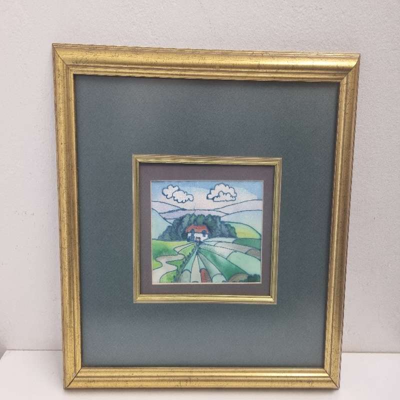 Framed Artwork - golden frame & glass - 45cm x 40cm