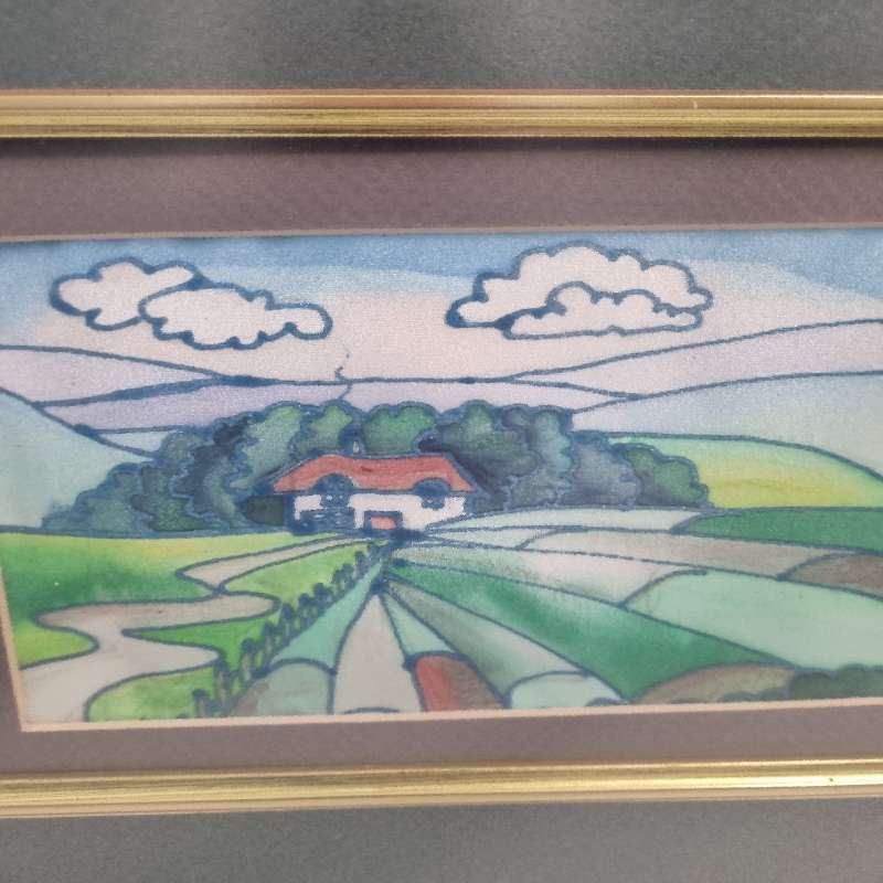Framed Artwork - golden frame & glass - 45cm x 40cm