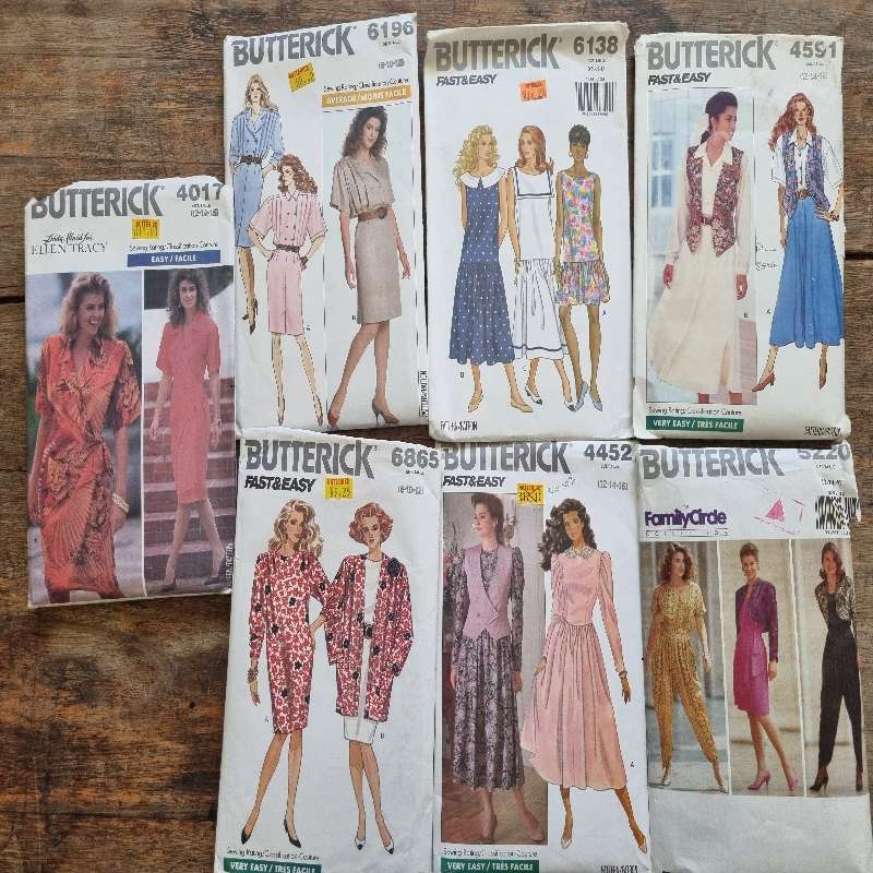 7 x Butterick Clothing patterns - Woman