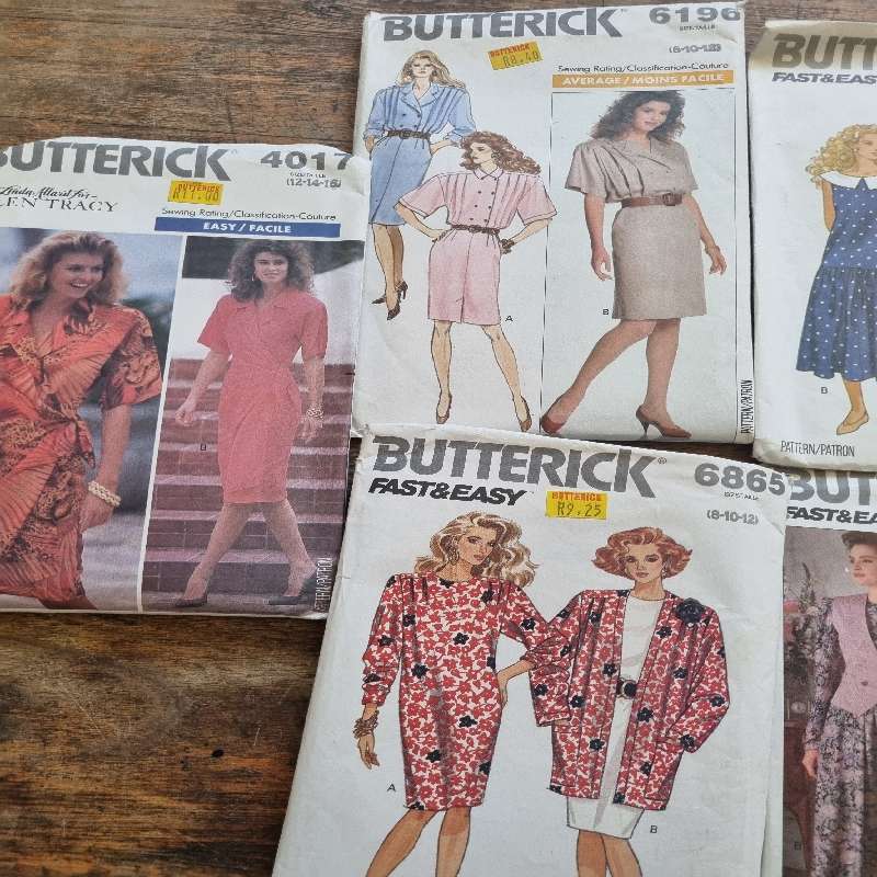 7 x Butterick Clothing patterns - Woman