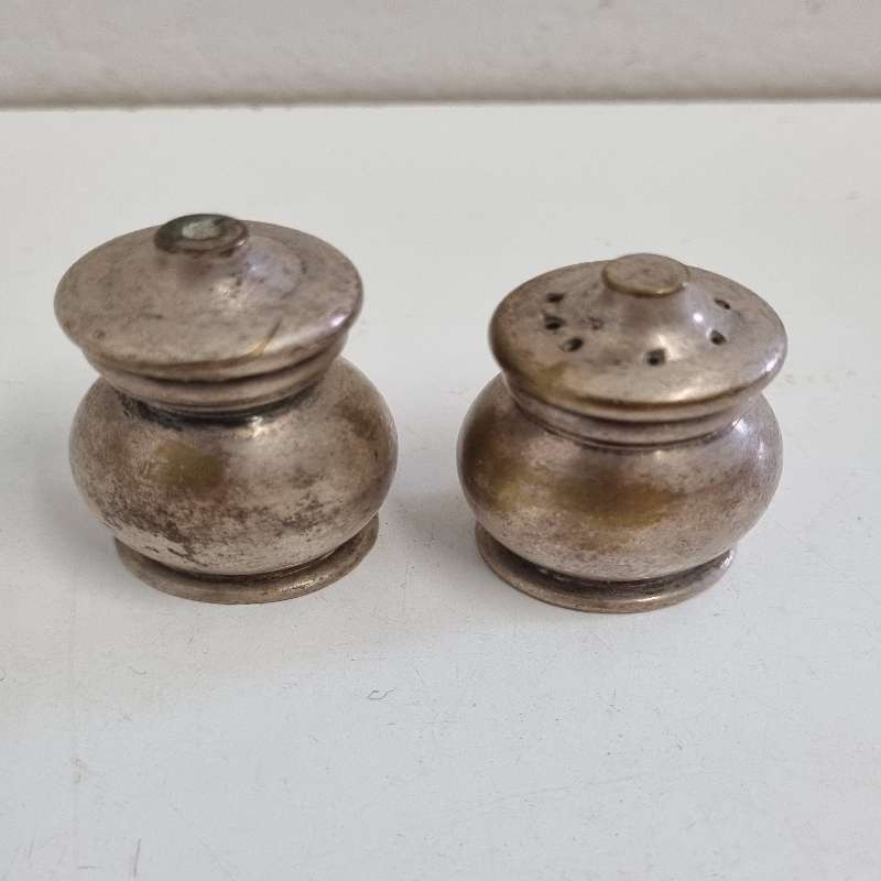 Small Vintage Silver Plated Salt and Pepper Set