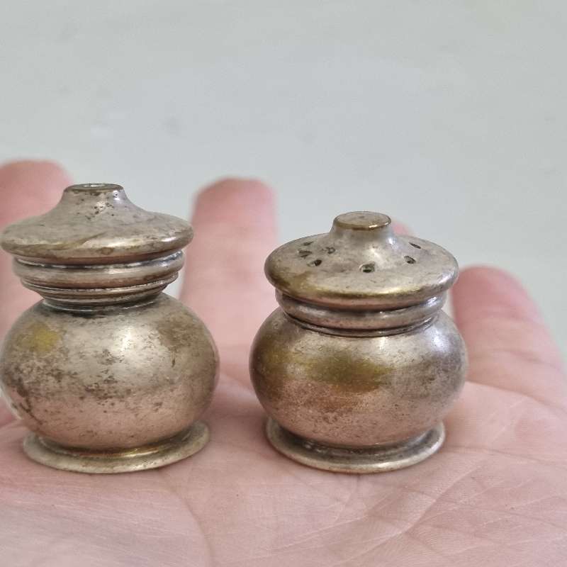 Small Vintage Silver Plated Salt and Pepper Set