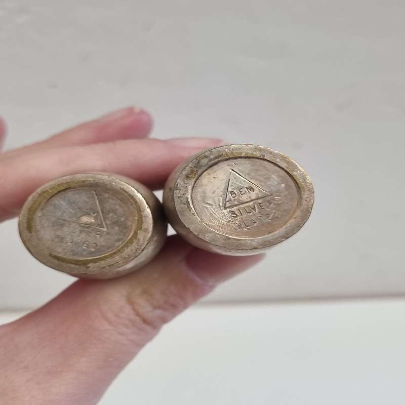 Small Vintage Silver Plated Salt and Pepper Set