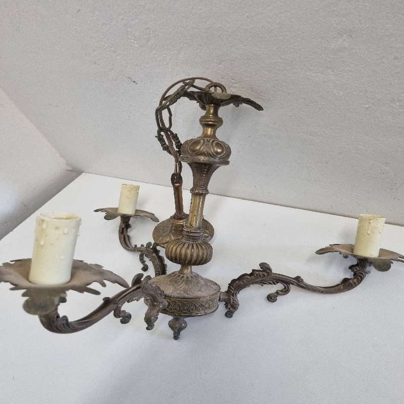 Vintage Brass Chandelier with beautiful detail
