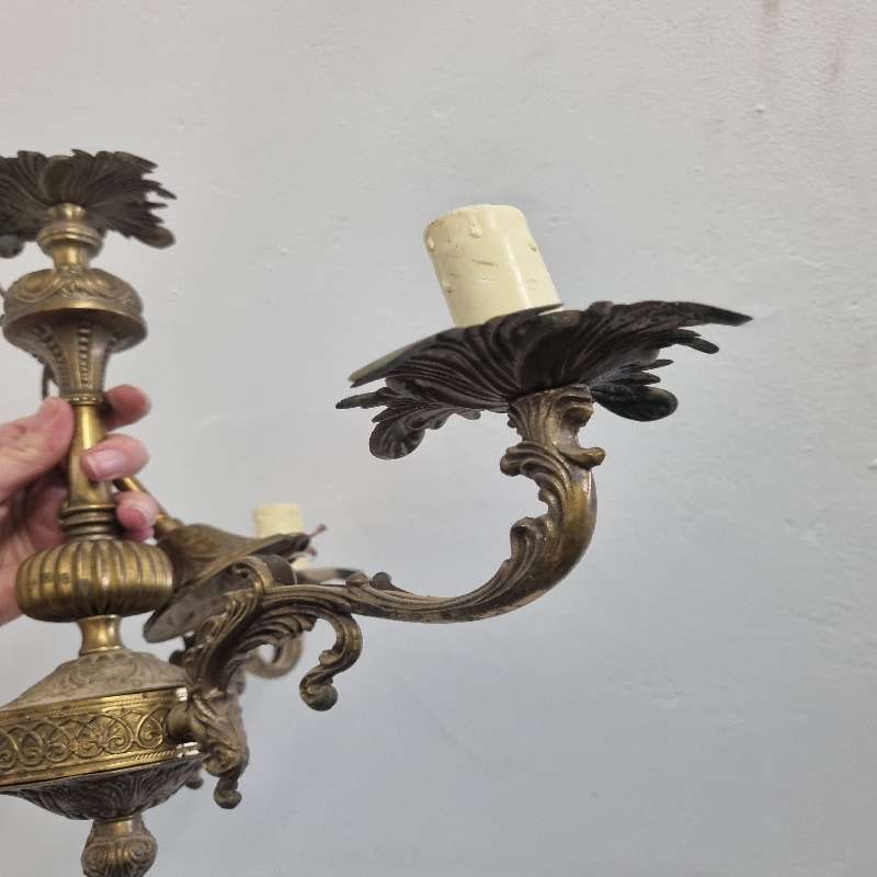 Vintage Brass Chandelier with beautiful detail