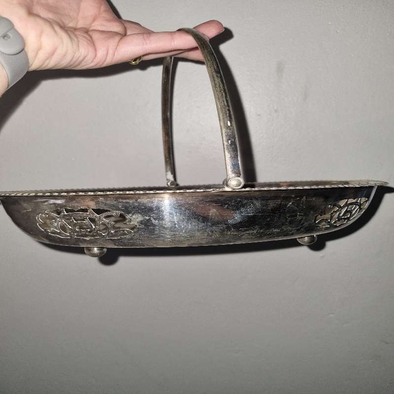 Vintage Silver Plated Tray / Dish with handle - Size - 28cm x 20cm