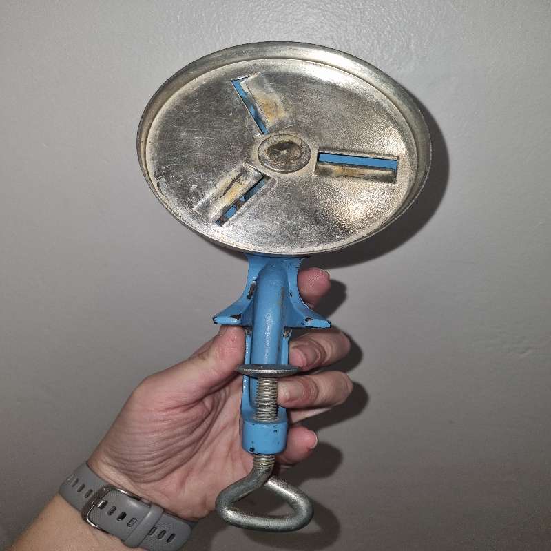 Vintage Metal Bean Slicer - Blue - Spong 632 Bean Slicer - Made in England