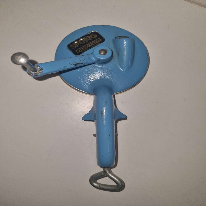 Vintage Metal Bean Slicer - Blue - Spong 632 Bean Slicer - Made in England