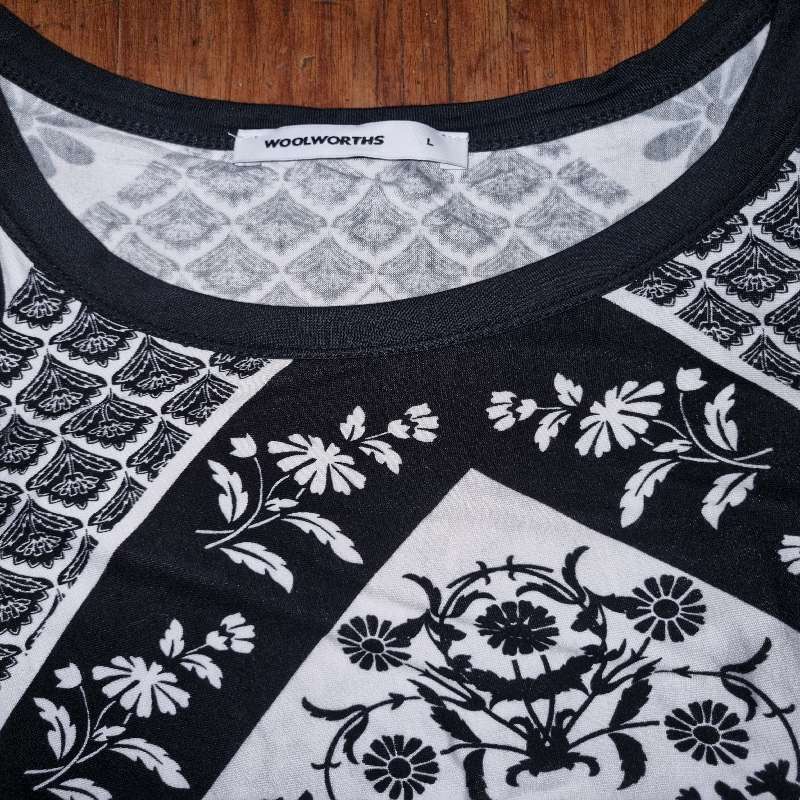 Beautiful Woolworths Long Black and white Dress - Size L