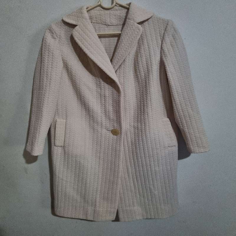 Beautiful Vintage Hand Crafted Cream Coat - Size M