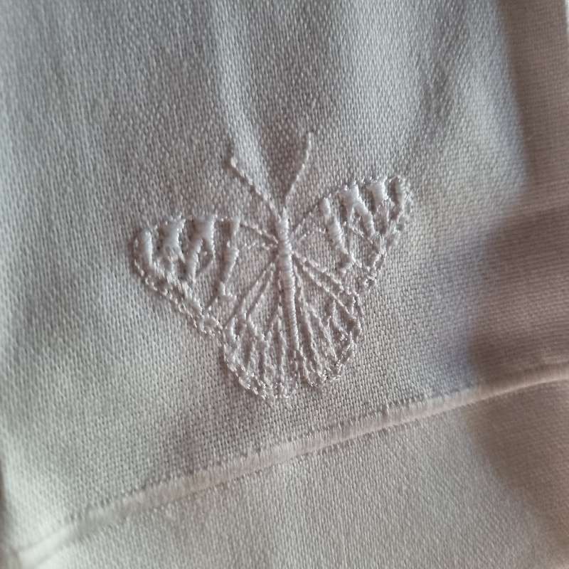 Tea Tray Cloth with Embroidered Butterfly Detail