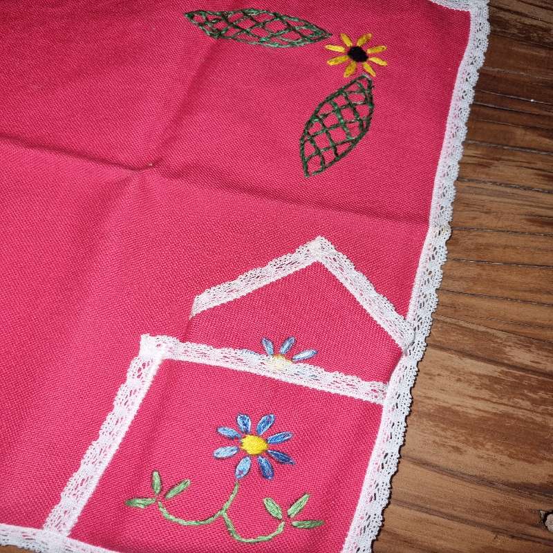 3 x Vintage Hand Crafted Placemats with napkin - Beautiful Vintage Find