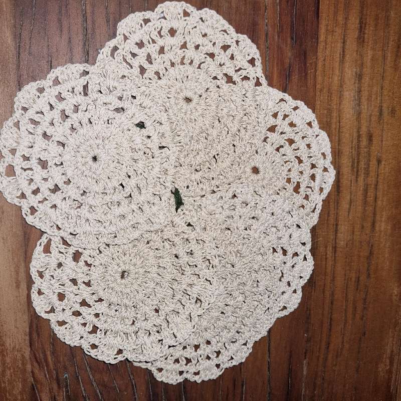 6 x Vintage Hand Crafted Crochet Coasters