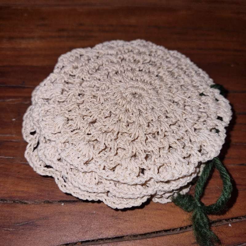 6 x Vintage Hand Crafted Crochet Coasters