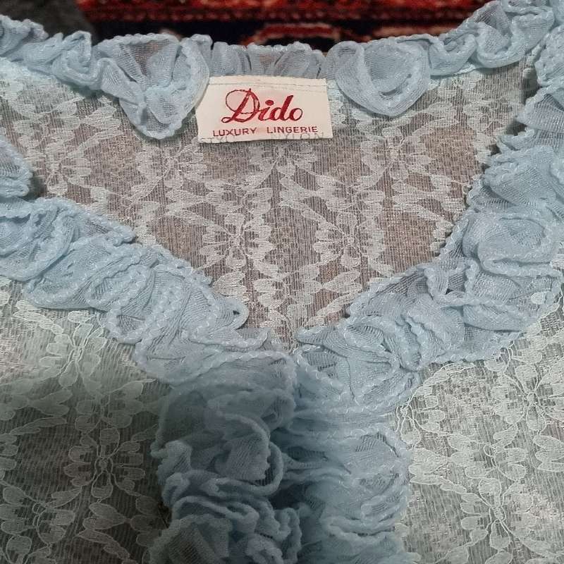 Vintage Lace Sleep Jacket - Baby Blue - Size M