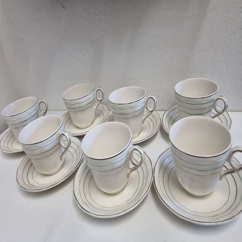 Vintage Grindley England Porcelain Cups and Saucers - 7 x Duo's