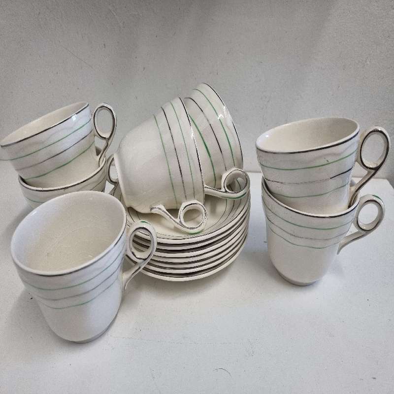Vintage Grindley England Porcelain Cups and Saucers - 7 x Duo's