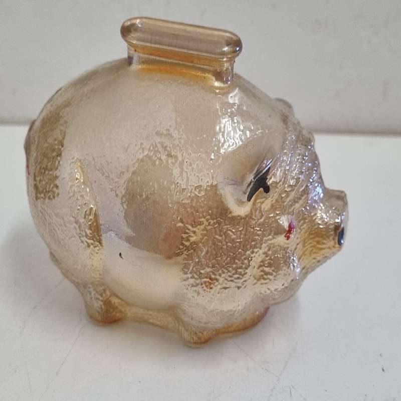 Vintage Carnival Glass Piggy Bank