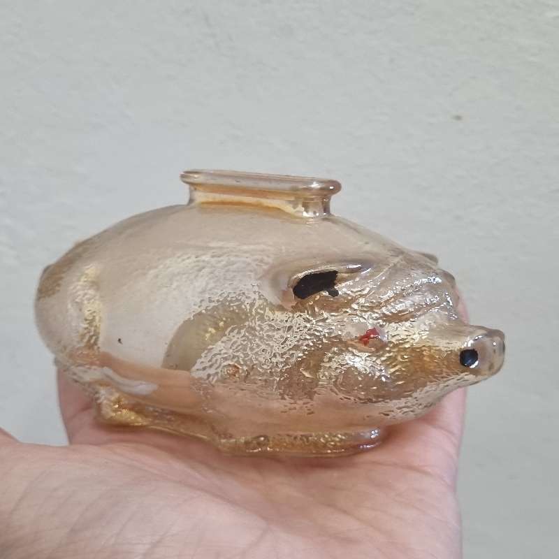 Vintage Carnival Glass Piggy Bank