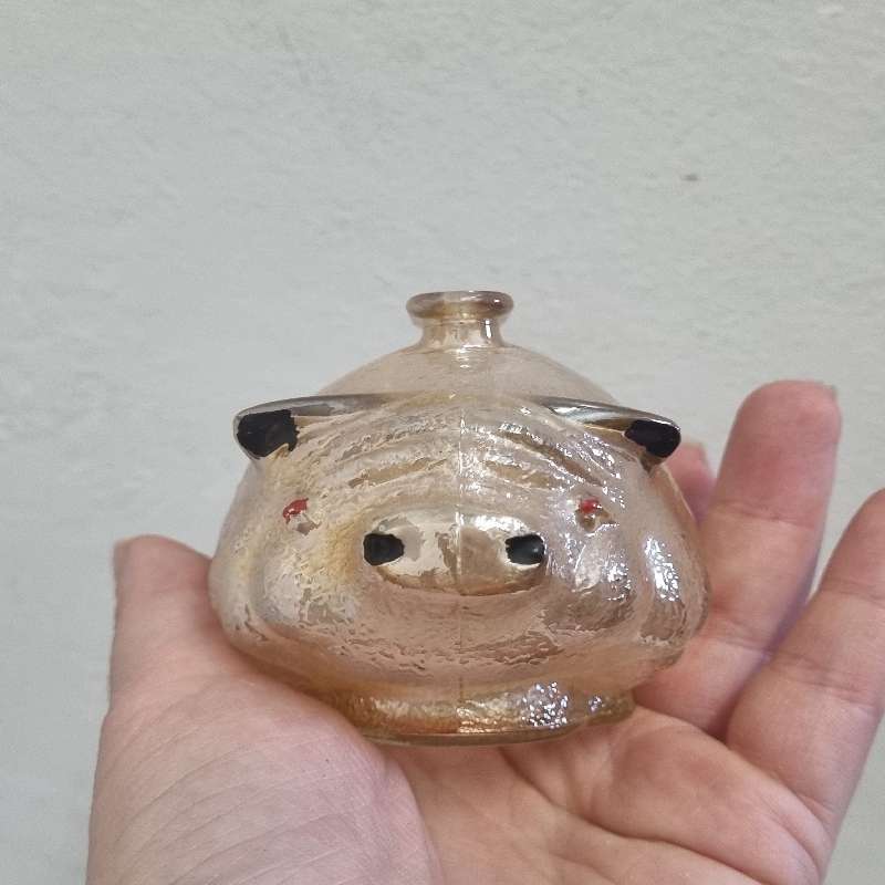 Vintage Carnival Glass Piggy Bank