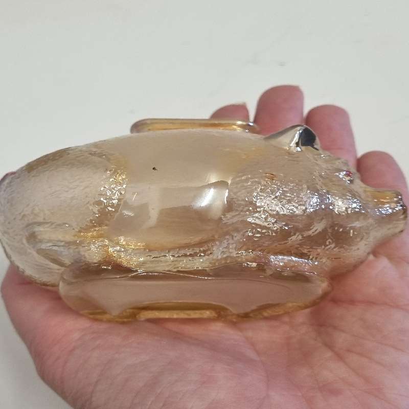 Vintage Carnival Glass Piggy Bank