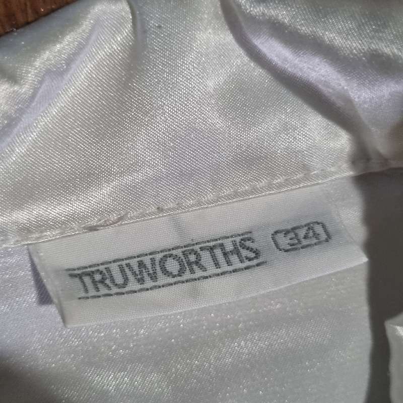 Vintage White Satin Shirt - Woolworths - Size 34