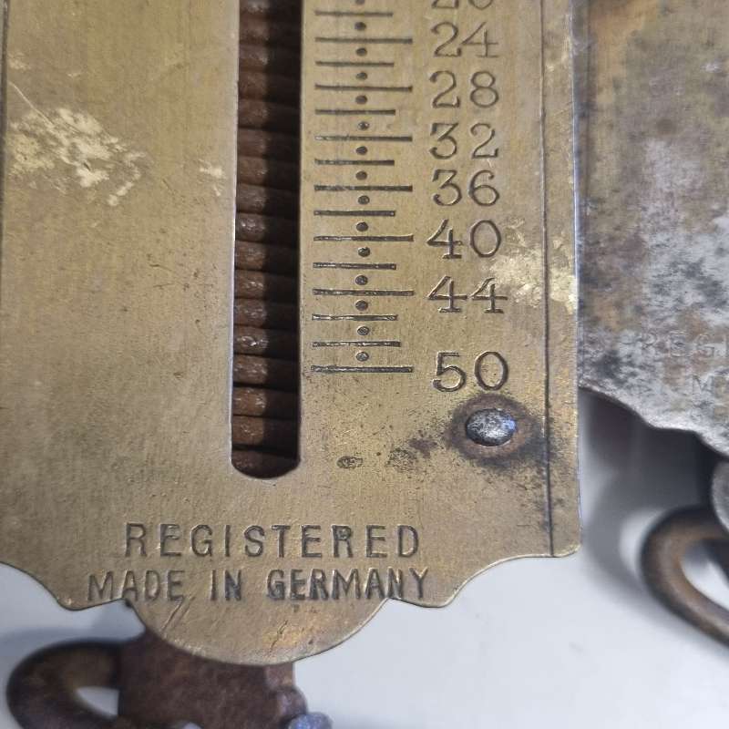 6 x Vintage Hanging Scales - Salter's Spring Balance / Pocket Balance Brass Scales - See pictures