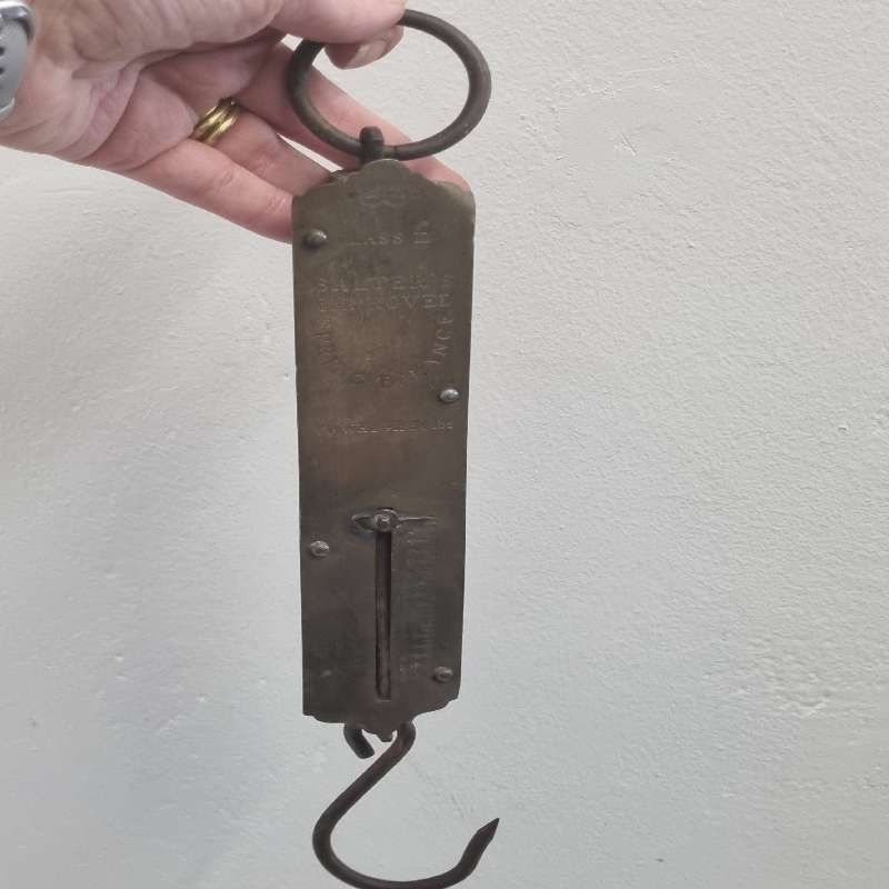 6 x Vintage Hanging Scales - Salter's Spring Balance / Pocket Balance Brass Scales - See pictures
