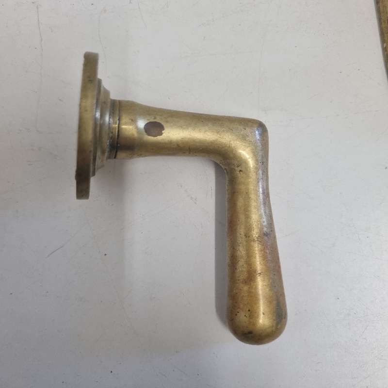 2 x Vintage Brass hooks & Brass handle