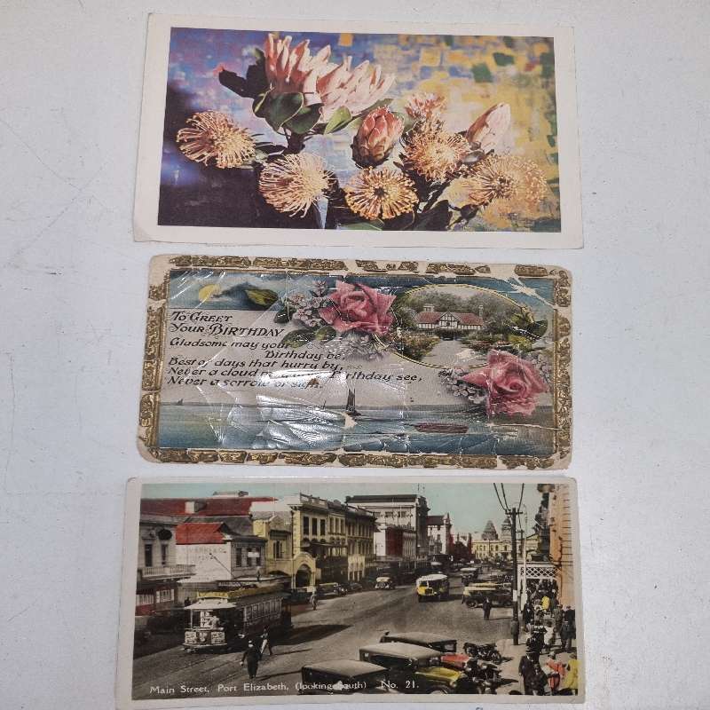 3 x Vintage Post Cards - Used