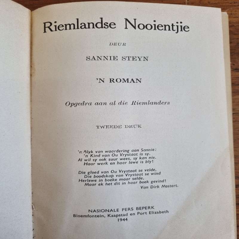 Riemlandse Nooientjie - Sannie Steyn - 1944