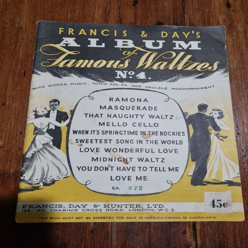 Francis & Day's Album of Famous Waltzes No.4 - Sheet music