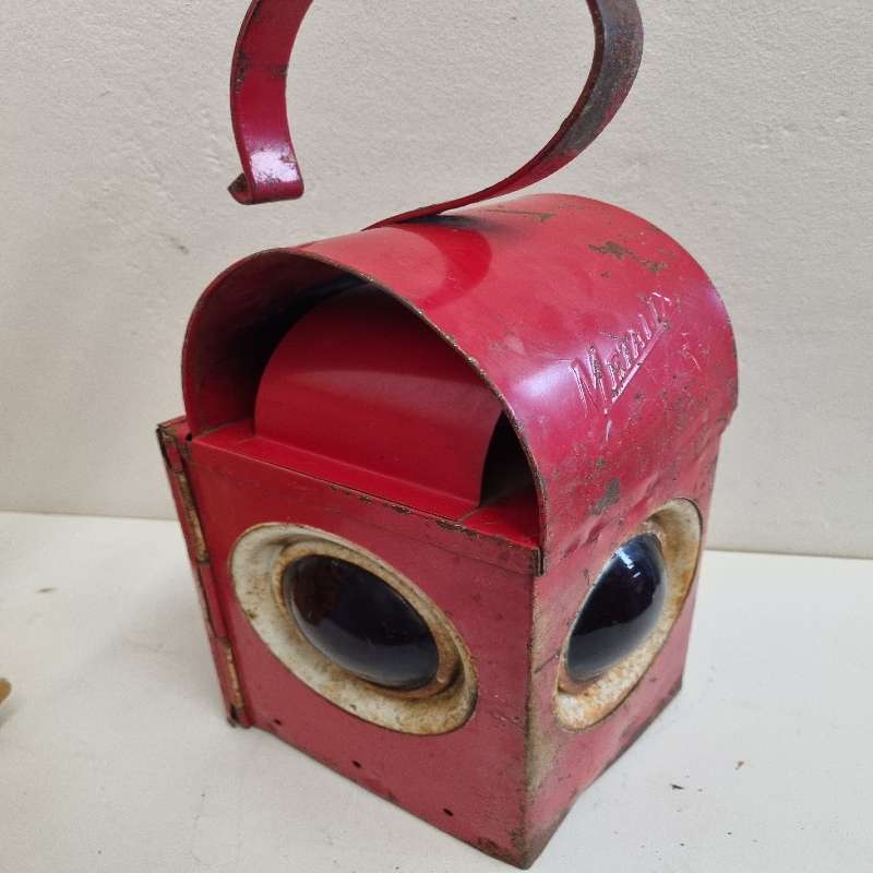 Vintage Red Metalix Railway Lamp