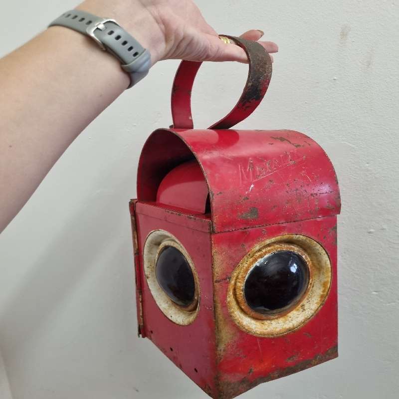 Vintage Red Metalix Railway Lamp
