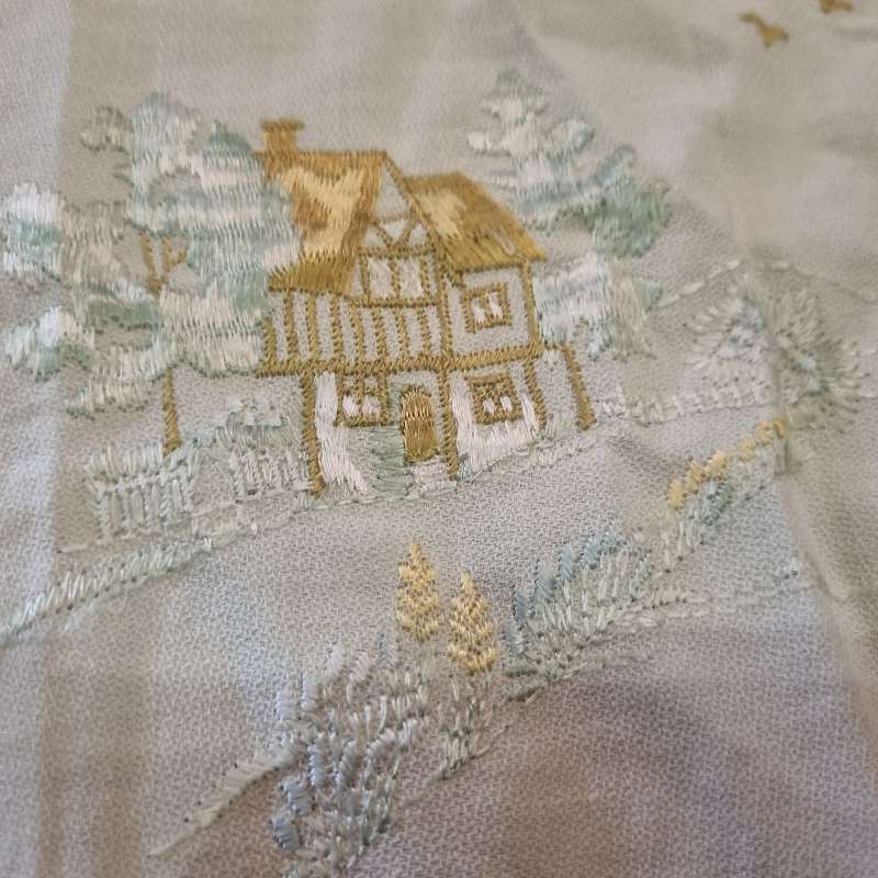 Vintage Embroidered Tea Tray Cloth - Great Detail