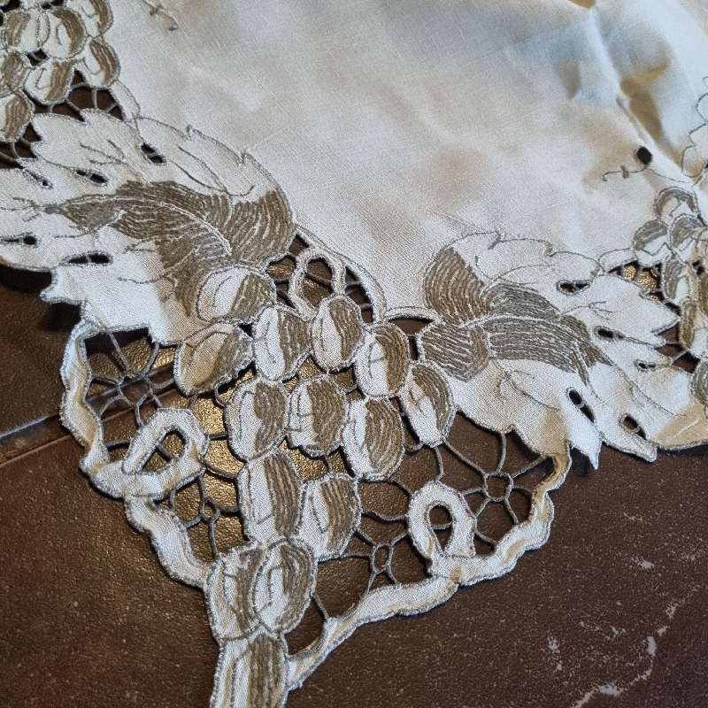 Beautiful Vintage Fabric Tablecloth - Size - 1.2m x 1.2m