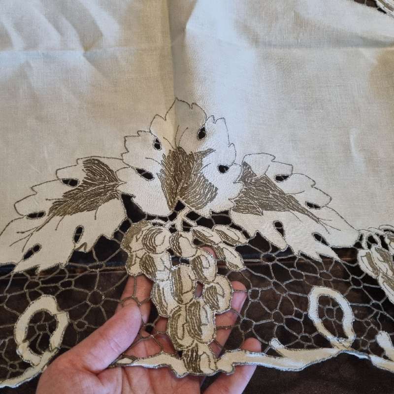 Beautiful Vintage Fabric Tablecloth - Size - 1.2m x 1.2m