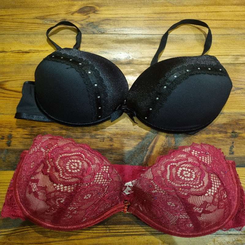 Red Strapless Wonderbra and Black Triumph Bra - Both Size 34C