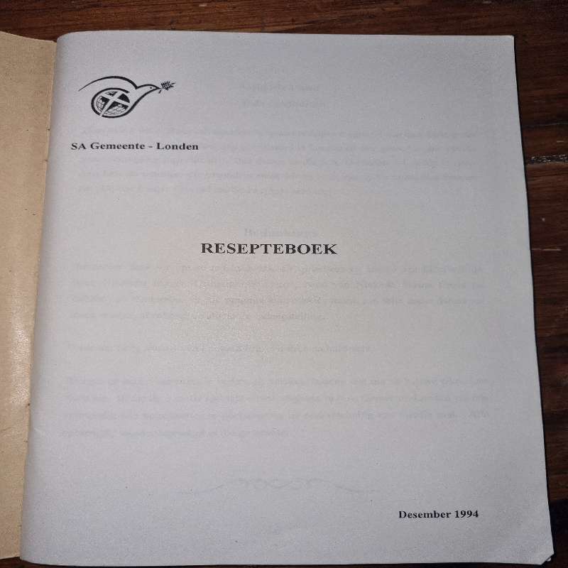 SA Gemeente Londen - Resepteboek - 1994