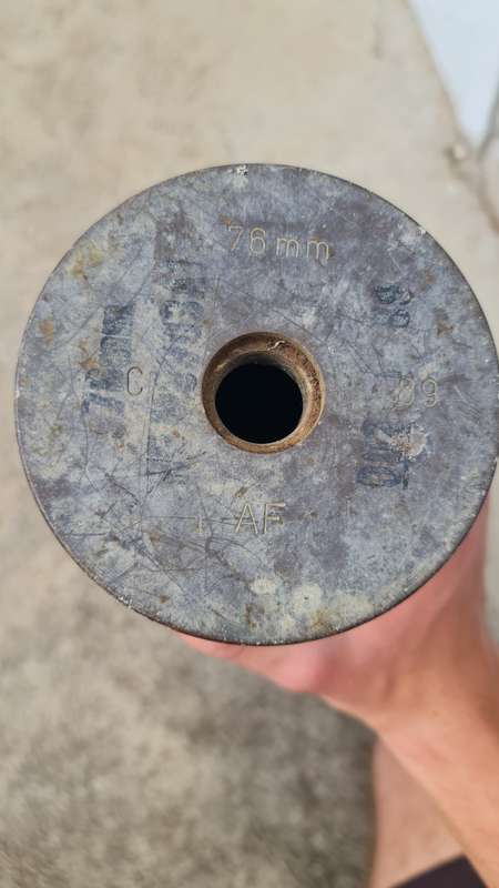 Large Vintage Brass Cannon Shell Casing 76mm