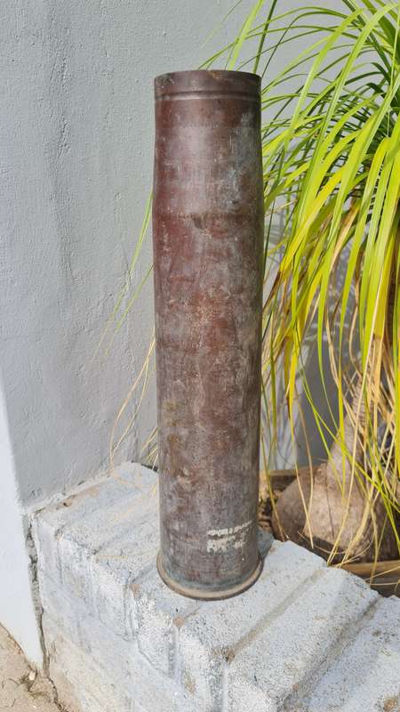 Very Large Vintage Brass Cannon Shell Casing M490 105mm